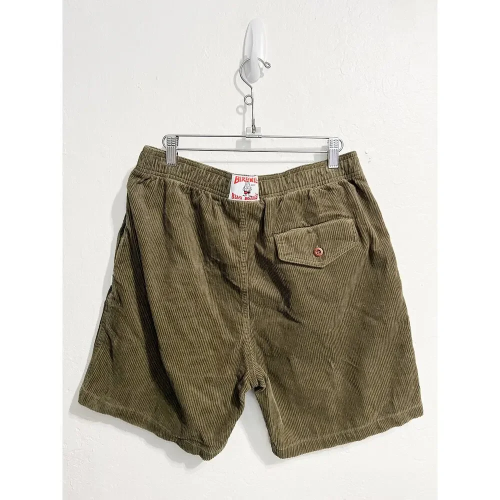 NWT Birdwell Britches Shorts Mens Med Olive Green Corduroy Cotton Drawstring 7